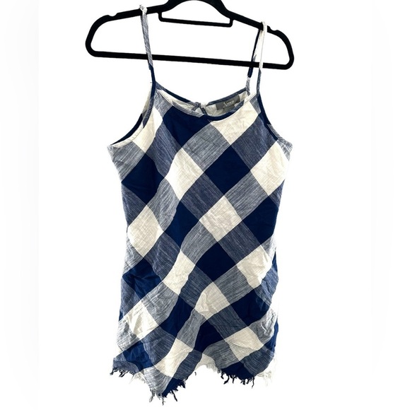 NWT Natural Reflections Blue & White Checkered Plaid Summer Dress - Picture 1 of 6